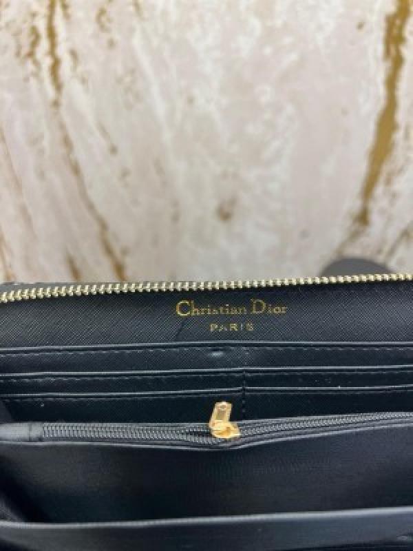 CHRISTIAN DIO_R PREMIUM LONG WALLET WITH OG BOX AAA 2301 BLACK