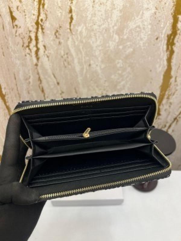 CHRISTIAN DIO_R PREMIUM LONG WALLET WITH OG BOX AAA 2301 BLACK