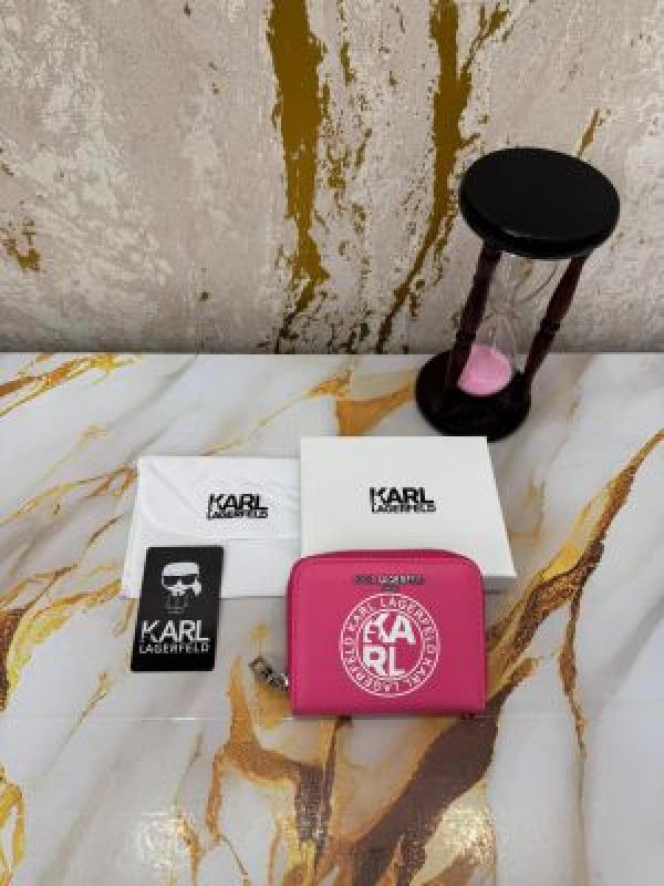 Karl lagerfeld Logo Zipper Around Wallet With Box And Dust Bag (Kxd006-Pink)