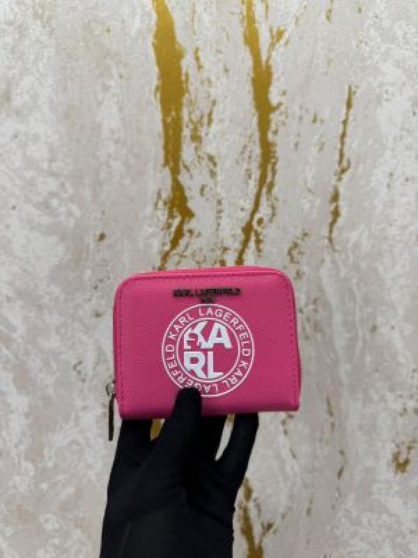 Karl lagerfeld Logo Zipper Around Wallet With Box And Dust Bag (Kxd006-Pink)