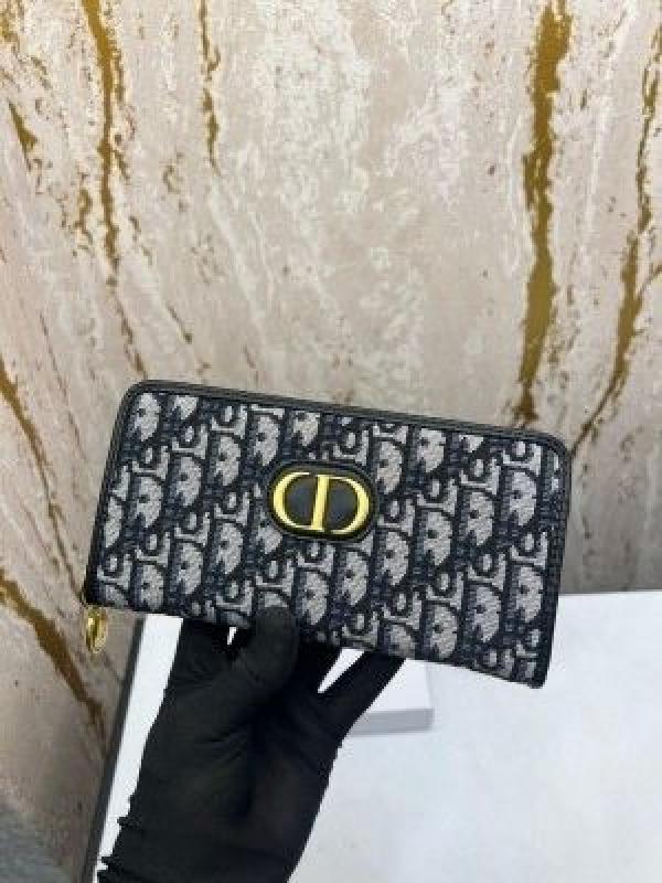 CRISTIAN DIO_R PREMIUM LONG WALLET WITH OG BOX AAA 2303  BLACK