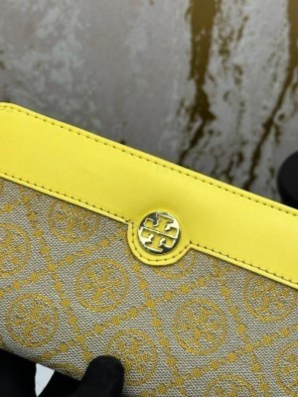 TORY_BURCH_TB_T_MONOGRAM_PREMIUM_WALLET_WITH_BOX_(3039-YELLOW)