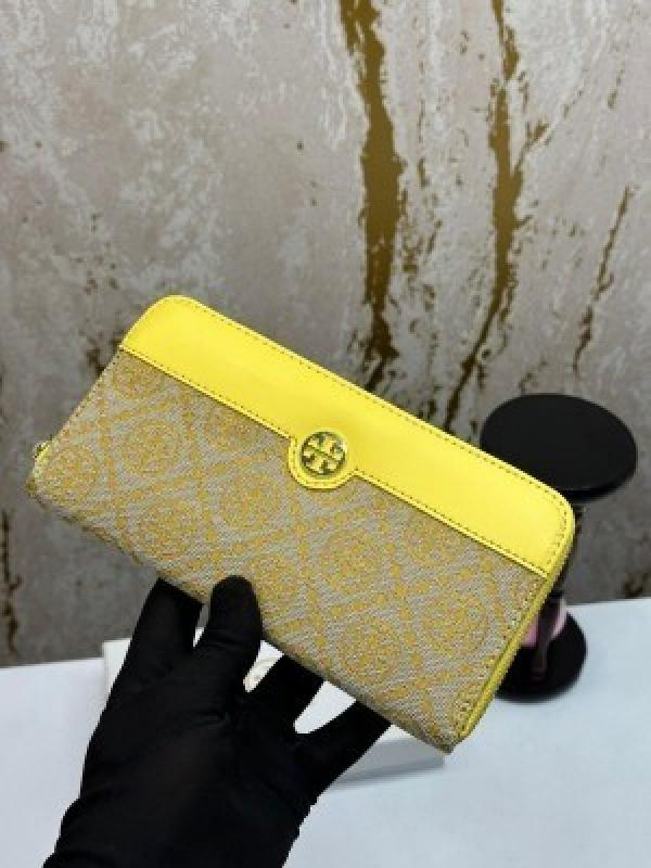 TORY_BURCH_TB_T_MONOGRAM_PREMIUM_WALLET_WITH_BOX_(3039-YELLOW)