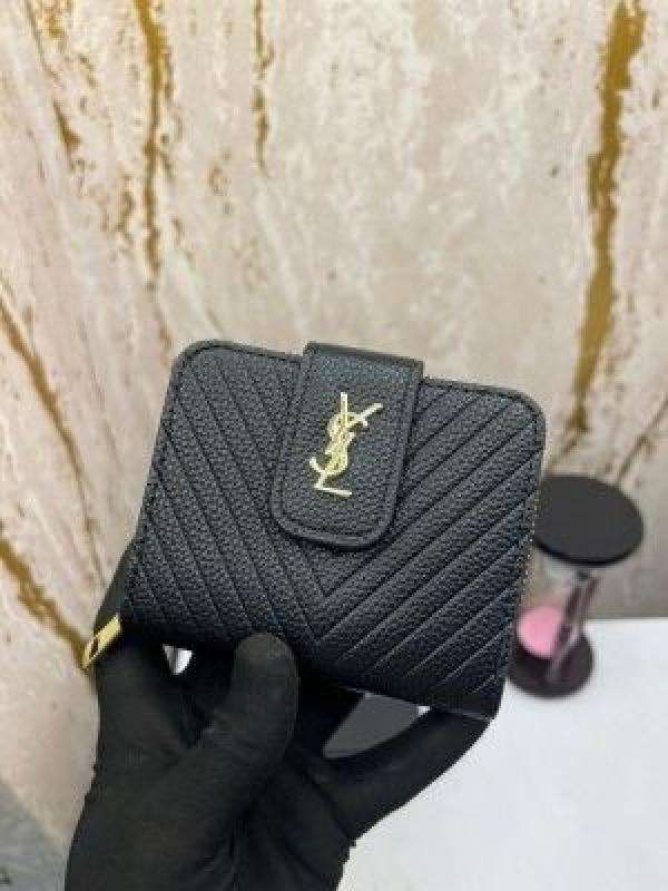 YSL PREMIUM WALLET WITH OG BOX AAA 9111 ( BLACK)