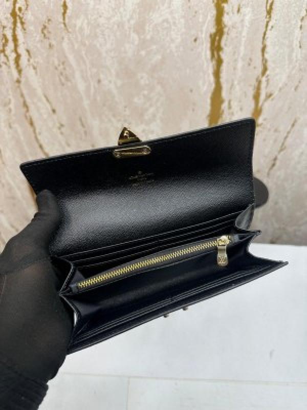 Loui_s Vuitton long premium wallet with og box lv2023 - black flower