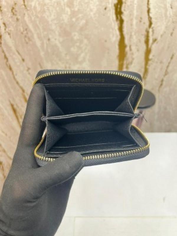 MICHAEL KOR_S MINI PREMIUM WALLET WITH OG BOX MK 60067 - BLACK