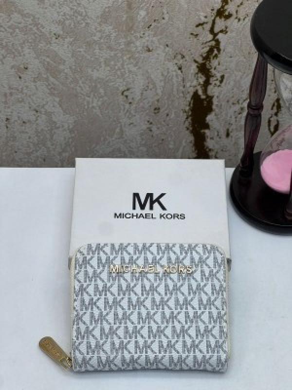 MICHAEL KOR_S MINI PREMIUM WALLET WITH OG BOX MK 60067 - WHITE