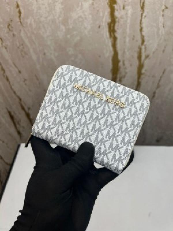 MICHAEL KOR_S MINI PREMIUM WALLET WITH OG BOX MK 60067 - WHITE