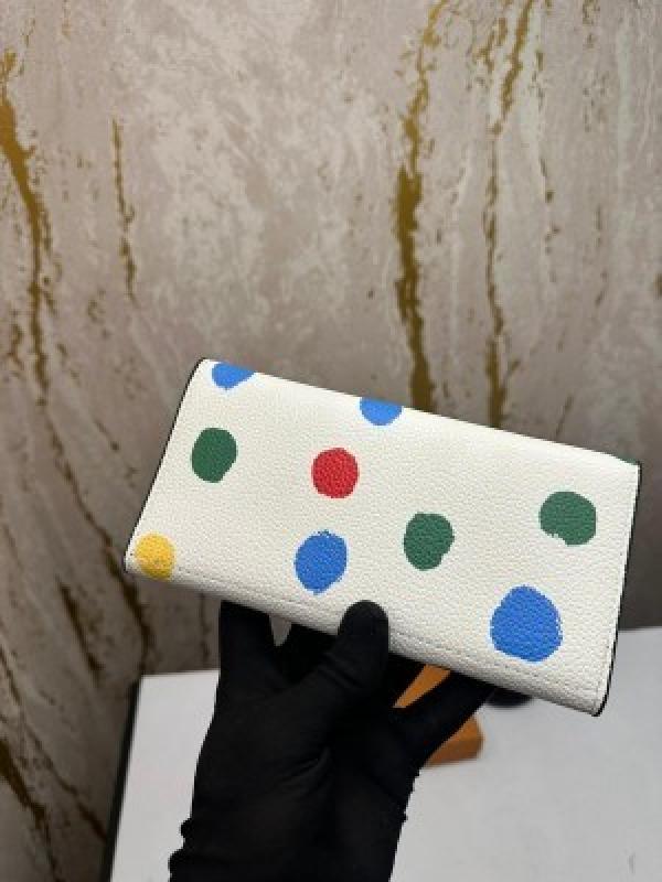Loui_s Vuitton Yayoi Kusama Collaboration Portefeuille Capucines Long Wallet White (m1983-55)