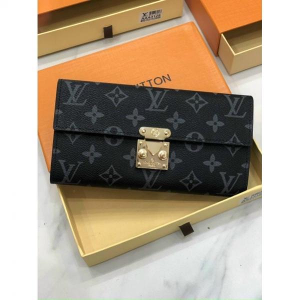 LOUI_S VUITTON PREMIUM WALLET WITH BOX PL3128 (BLACK FLOWER)