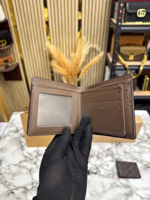Coac_h Monogram Wallet Combo Includes Box Dust Bag And Carry Bag (60223-Coffee)