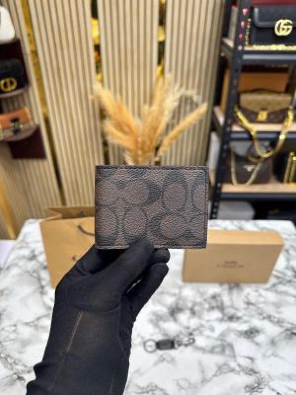 Coac_h Monogram Wallet Combo Includes Box Dust Bag And Carry Bag (60223-Coffee)