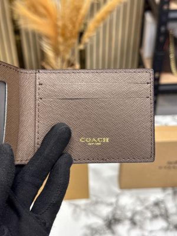 Coac_h Monogram Wallet Combo Includes Box Dust Bag And Carry Bag (60223-Coffee)