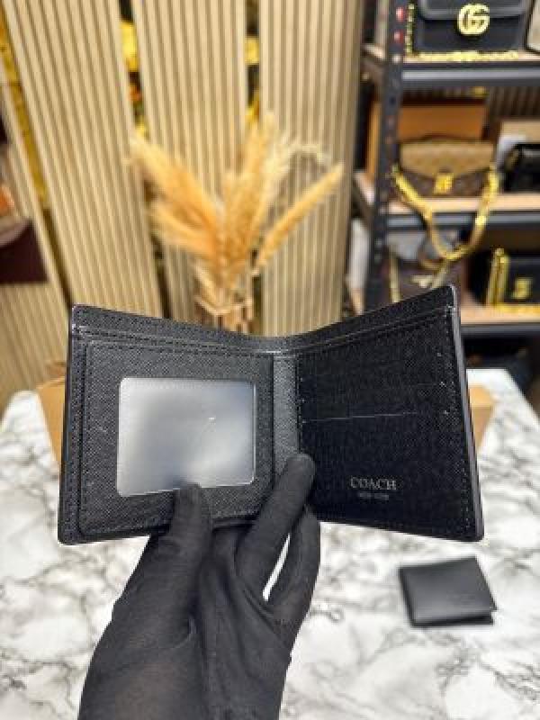 Coac_h Monogram Signature Wallet Combo With Keychain Includes Box Dust Bag and Carry Bag (60223-Black)