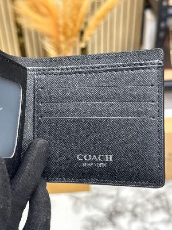 Coac_h Monogram Signature Wallet Combo With Keychain Includes Box Dust Bag and Carry Bag (60223-Black)
