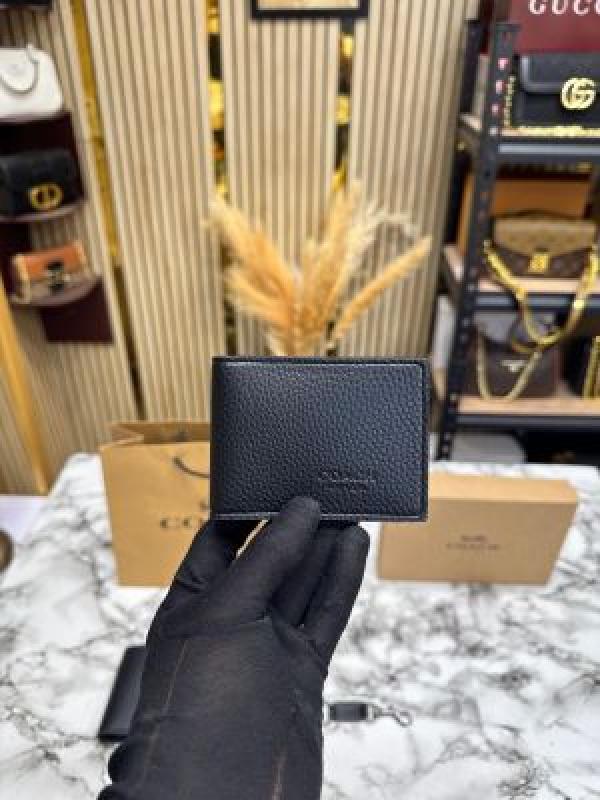 Coac_h Monogram Signature Wallet Combo With Keychain Includes Box Dust Bag and Carry Bag (60223-Black)