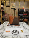 Michael_Kors Raven Large Logo Tote Bag With Dust Bag (Coffee Brown)