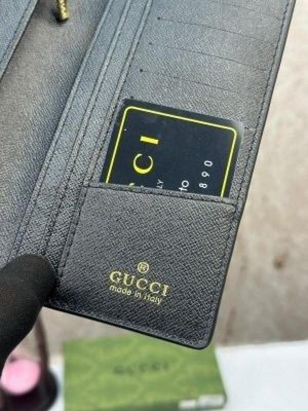 GUCC_I BEE LONG WALLET WITH OG BOX AND DUST BAG AND CARD (BLACK) S11