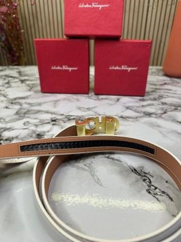 SALVATORE_FERRAGAMO PREMIUM LADIES BELT [ WHITE]