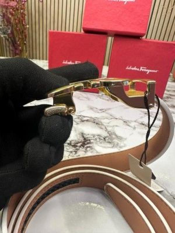 SALVATORE_FERRAGAMO PREMIUM LADIES BELT [ WHITE]