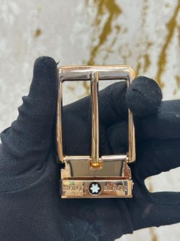 Mont Blanc Belt Combo Gold And Silver Buckle With Box Dust Bag Including CarryBag (20-1)
