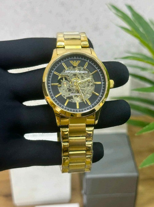 EMPORIO ARMA_ MECCANICO OPEN HEART GOLD BLACK F284