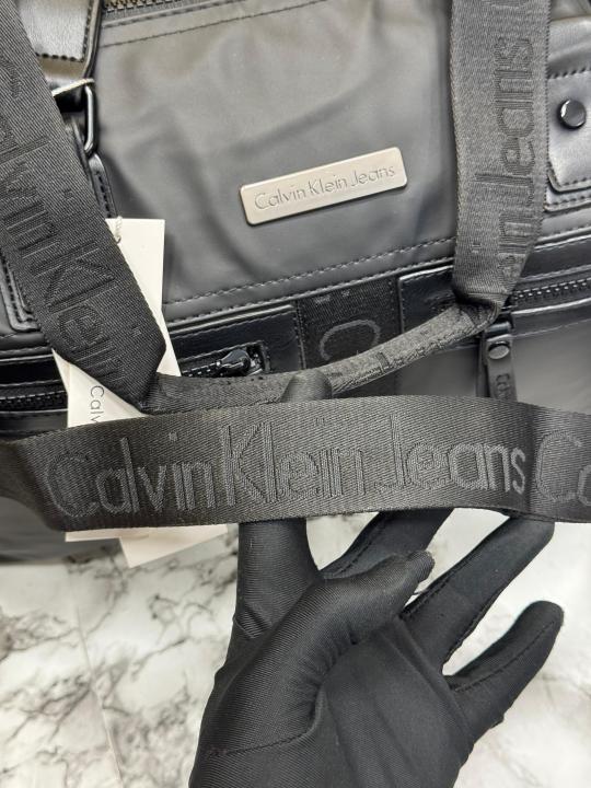 Calvin_Klein Signature Weekender Carry Ease Compartments Travel Duffle Bag (Black)