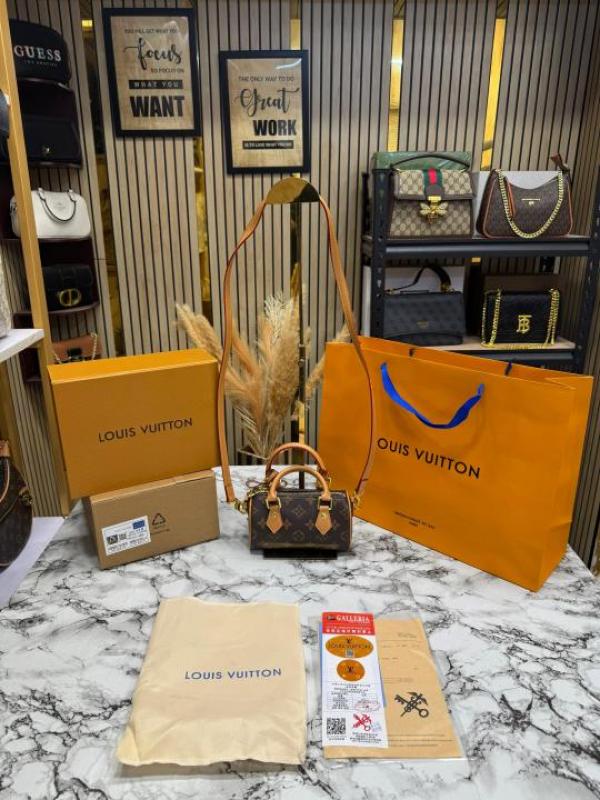 Loui_s vuitton nano monogram crossbody bag with double og box and dust bag including carry bag (f-2042)