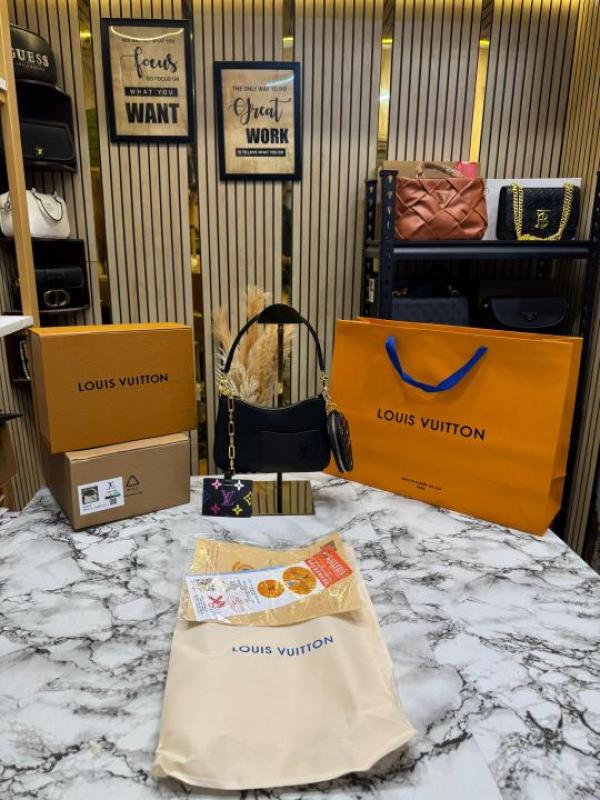 Loui_s Vuitton Epi Marellini Shoulder Bag With Double Og Box And Dust Bag Including Carry Bag (Black) (F-8805)