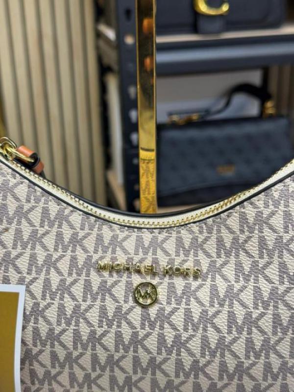 Michael_Kors Jet Set Charm Logo Sling Bag With Box And Dust Bag (4018-Beige)