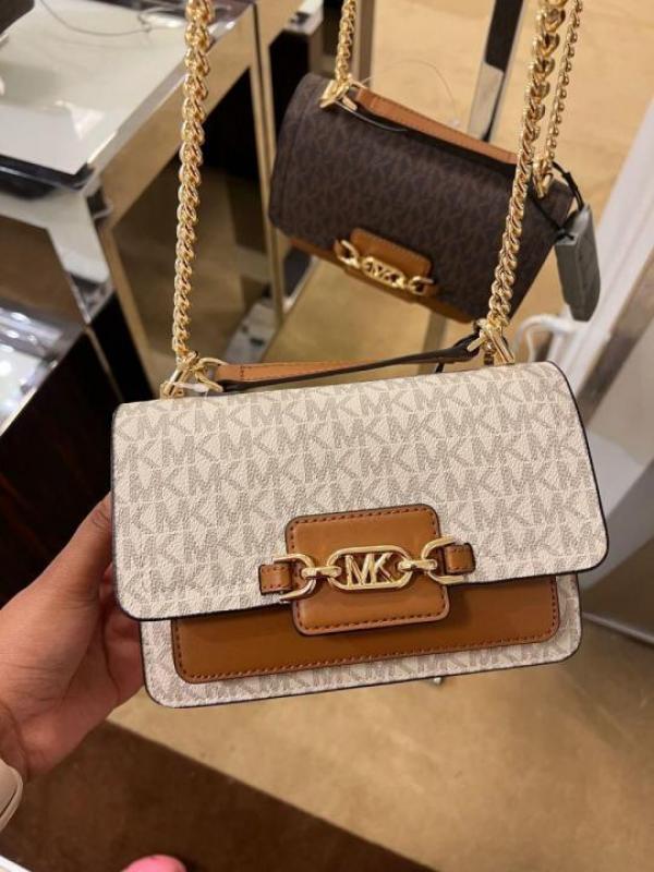 MICHAEL_KORS HEATHER MK LOGO WITH OG BOX AND DUST BAG PREMIUM QUALITY (BEIGE) (F-60027)