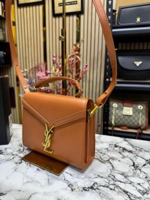 Yves Saint Laurent YSL Cassandra Top Handle Bag With Box And Dust Bag (150-Brown)