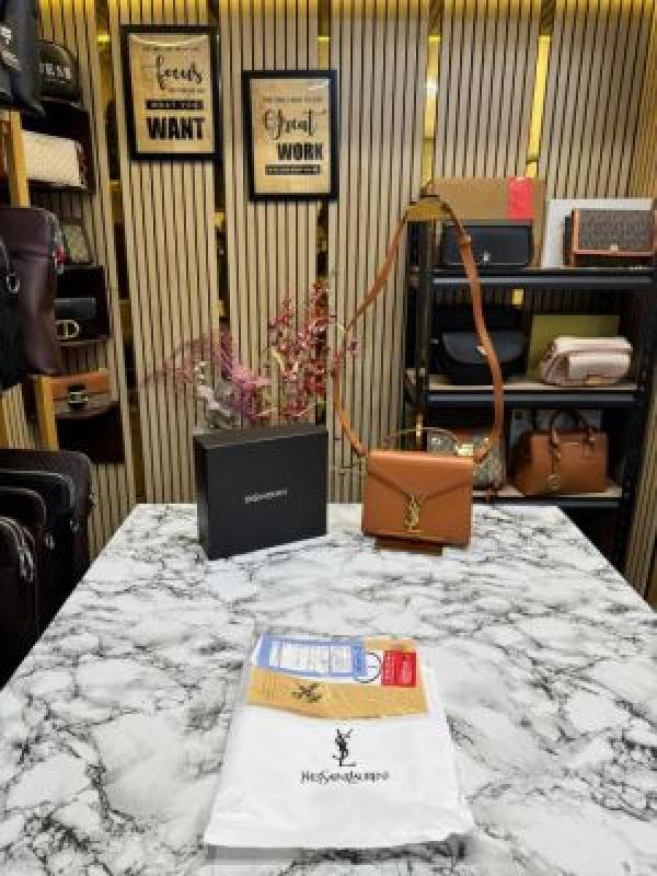 Yves Saint Laurent YSL Cassandra Top Handle Bag With Box And Dust Bag (150-Brown)
