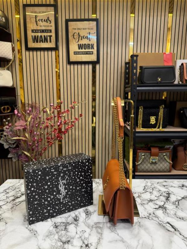 Yves Saint Laurent Ysl Sunset Shoulder Bag With Box And Dust Bag (Brown-8878)