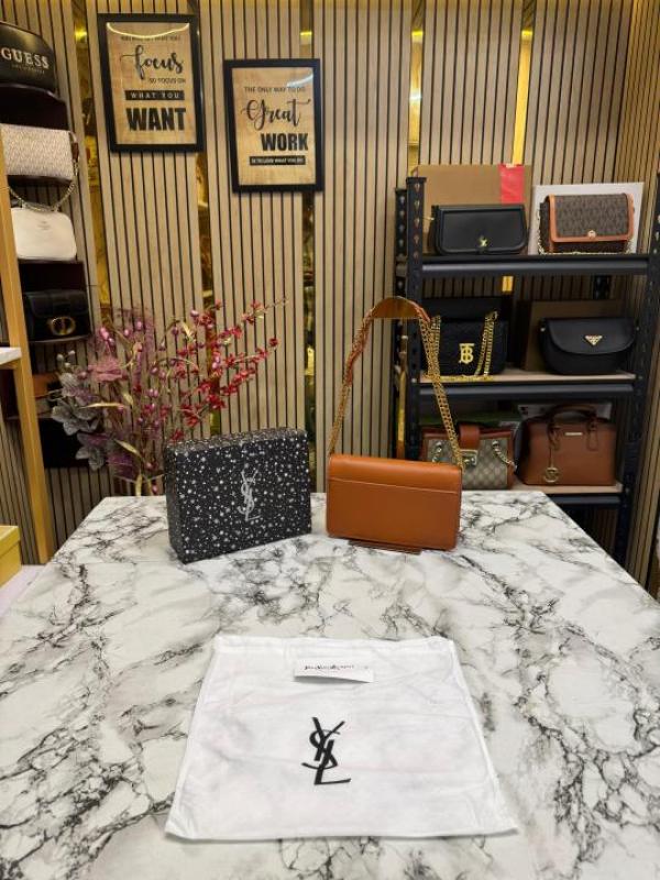 Yves Saint Laurent Ysl Sunset Shoulder Bag With Box And Dust Bag (Brown-8878)