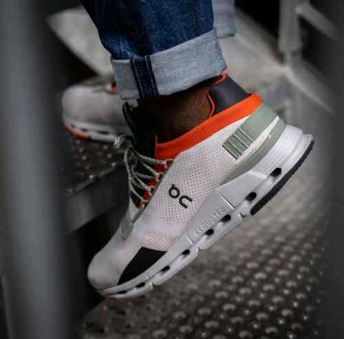On Cloudnova Silver Orange Cloudtec Athletic
