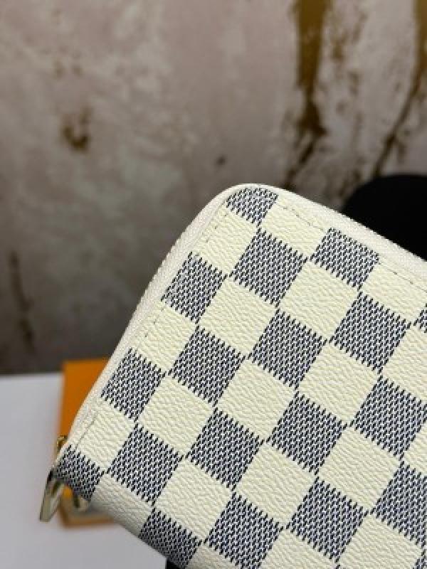 Loui_s vuitton double zipper premium wallet with box 078- (white azur)