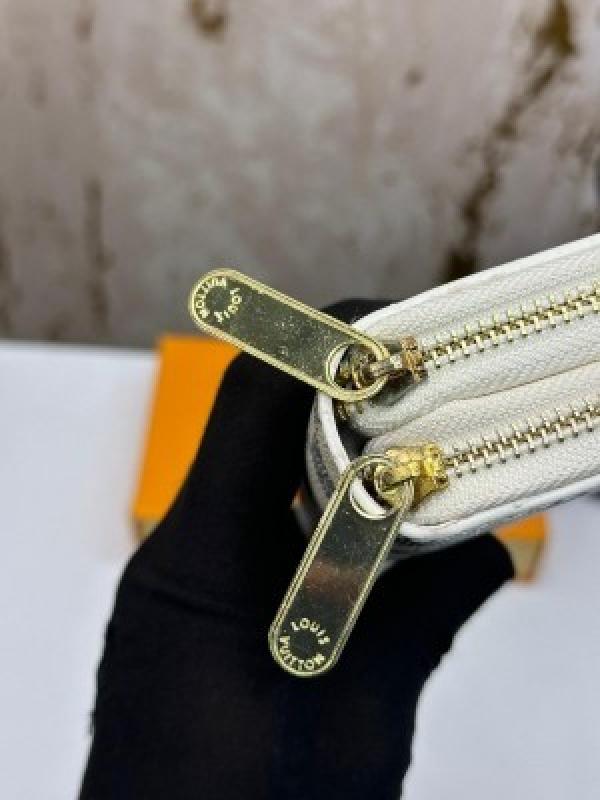 Loui_s vuitton double zipper premium wallet with box 078- (white azur)