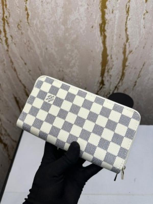 Loui_s vuitton double zipper premium wallet with box 078- (white azur)