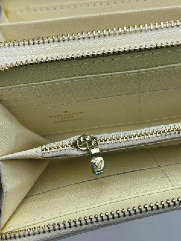 Loui_s vuitton double zipper premium wallet with box 078- (white azur)