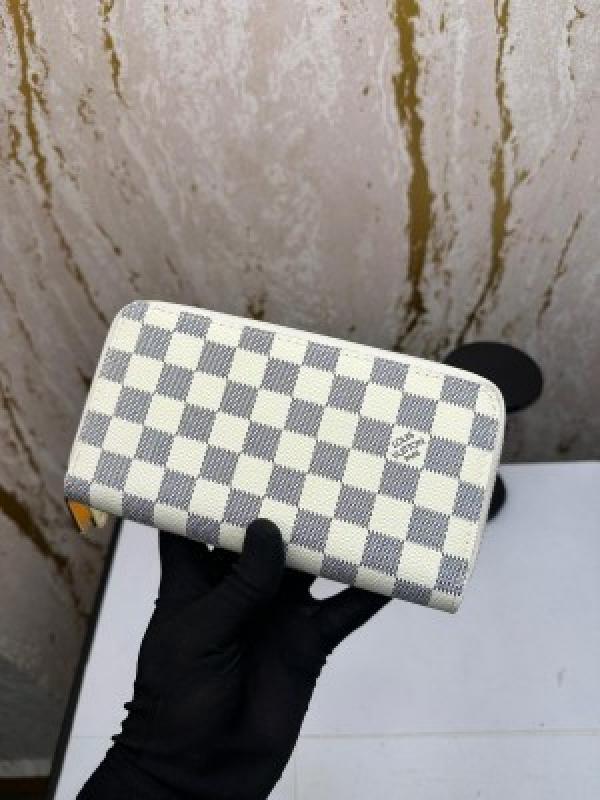 Loui_s vuitton double zipper premium wallet with box 078- (white azur)
