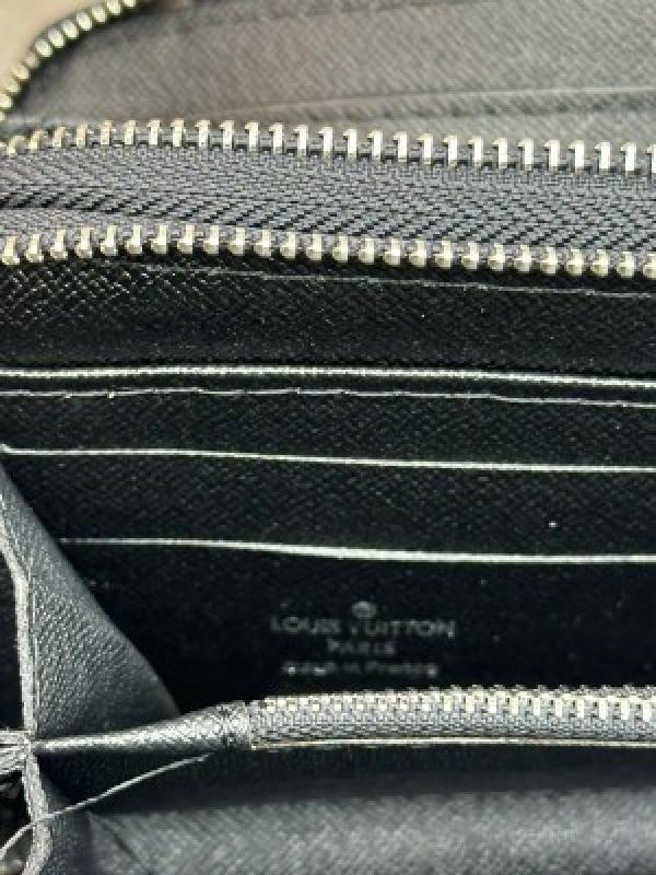 Loui_s vuitton double zipper premium wallet with box 078- (black flower)