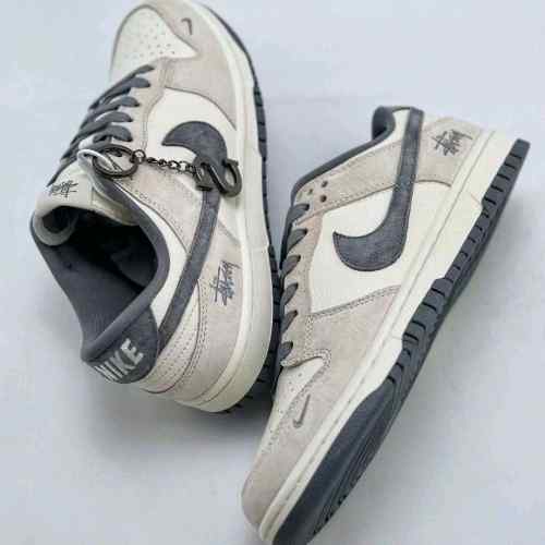 nikee sb dunk low x stussy rice white carbon
