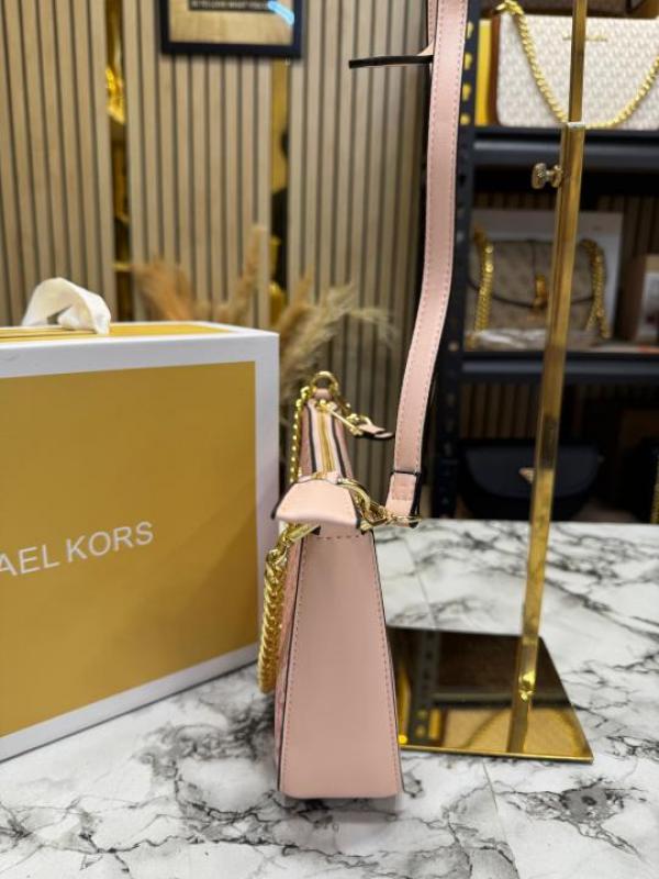 Michael_Kors Jet Set Pochette Signature Logo Crossbody Bag With Magnetic Box And Dust Bag (Pink-22318)