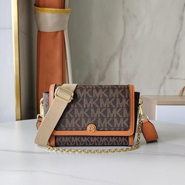 Michael_Kors Freya Shoulder Bag With Magnetic Box And Dust Bag (Brown-23013)