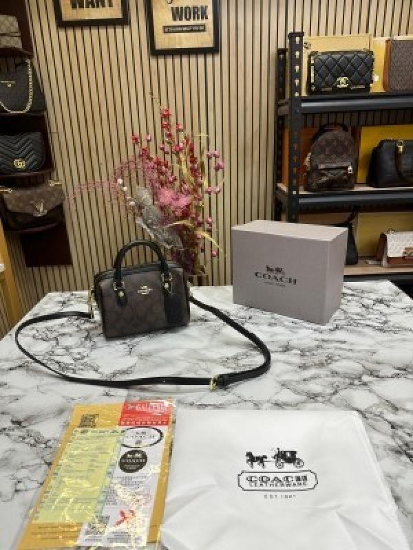 COAC_H NOLITA CANVAS SLING BAG WITH BOX AND DUST BAG (COFFEE)