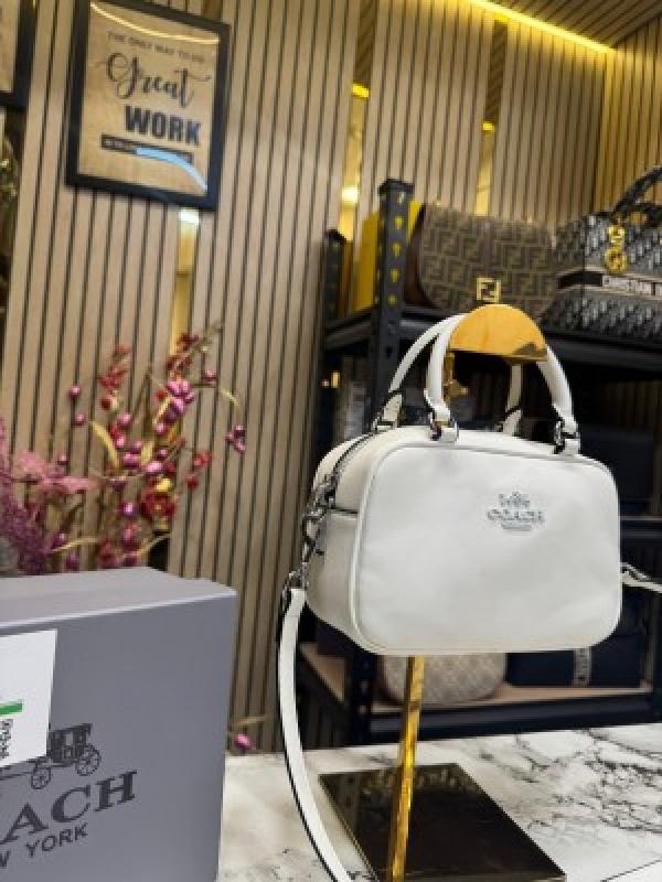 Coach_Satchel_Women_Crossbody_Bag_Sling_Bag_With_Box_And_DustBag_(White)