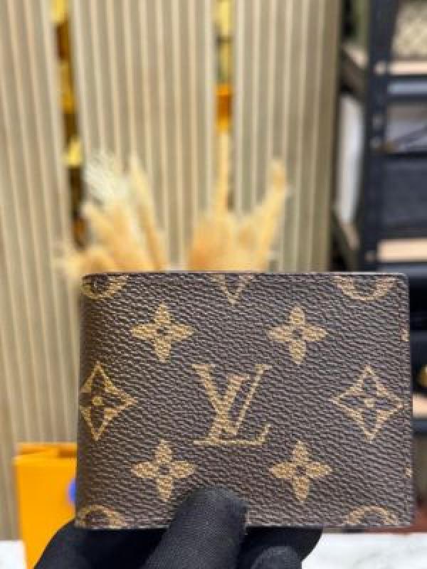 _vuitton wallet combo with og box and carry bag premium quality (brown)
