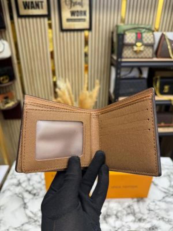 _vuitton wallet combo with og box and carry bag premium quality (brown)
