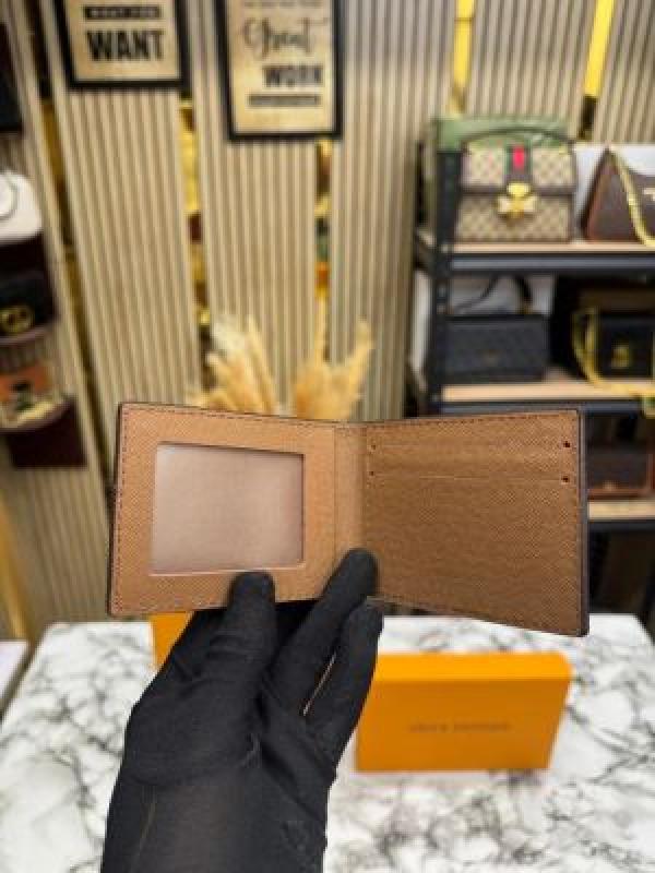 _vuitton wallet combo with og box and carry bag premium quality (brown)